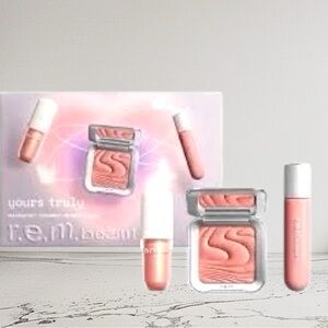 R.E.M. Beauty Yours Truly Set, Shadow, Highlighter, Lip Gloss Full Size Trio 💋